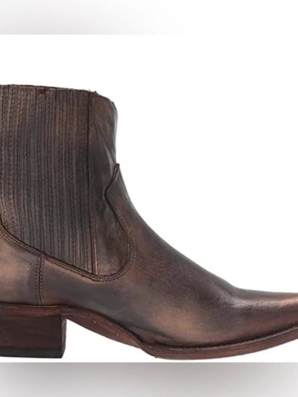 FRYE DARK BROWN BRONZE Sacha Leather Chelsea Boot